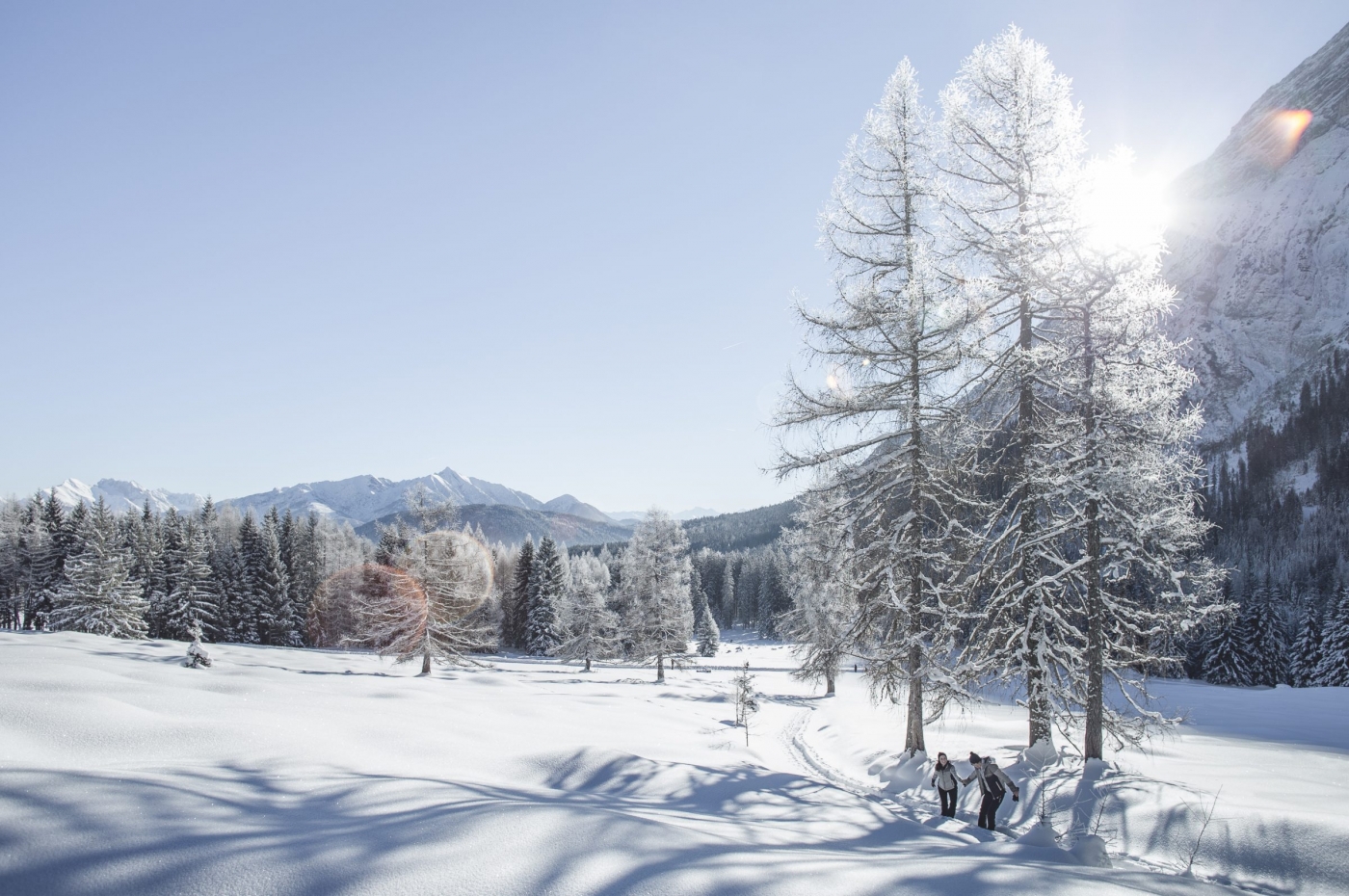 winterwonderland on a sunny alpine plateau